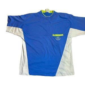 90s Vintage Color Block Blue White and green Tshirt Large